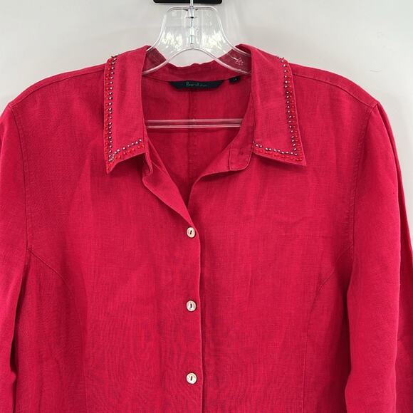 Boden Women's Linen Button Down Tunic - Raspberry - UK 14 or US 10 - Picture 2 of 7